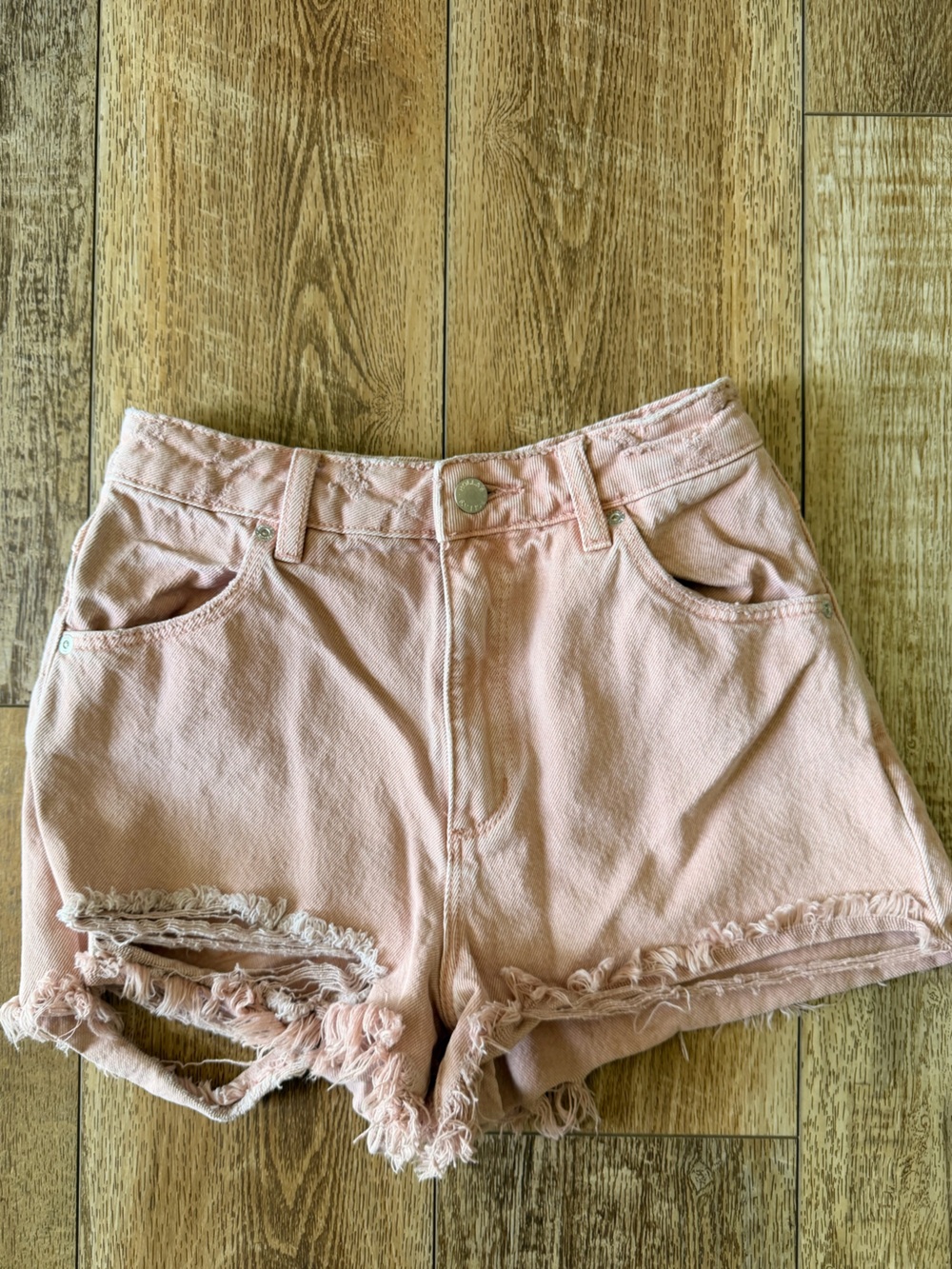 ROLLA'S Pink Frayed Hem Denim Shorts
